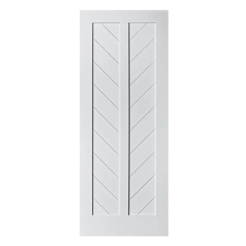 37 in. x 84 in. Chevron MDF Primed White Interior Barn Door Slab62.4 / each