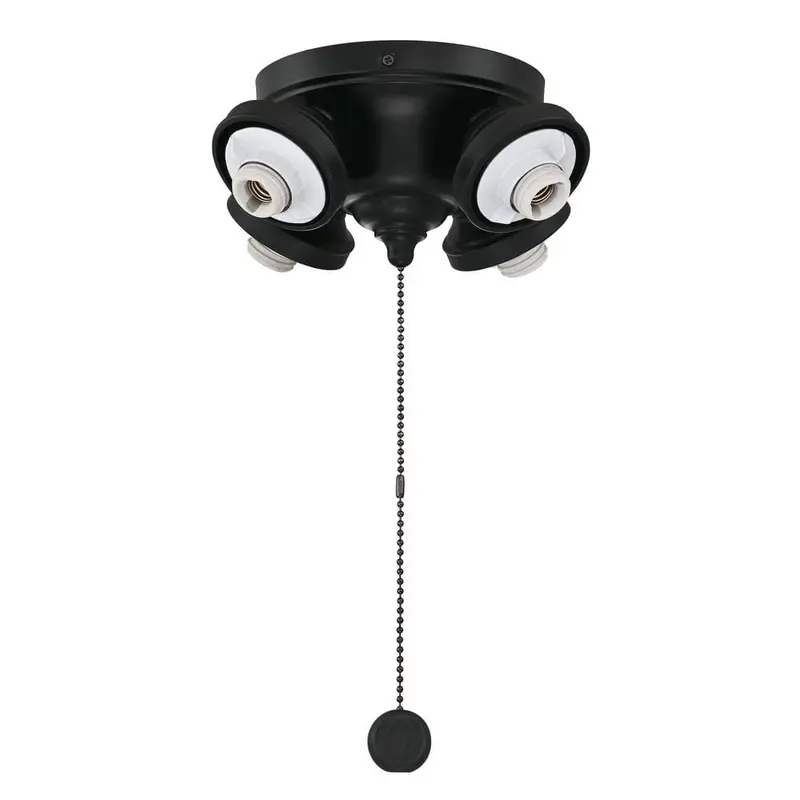 4-Light Black Ceiling Fan Fitter LED Light Kiteach