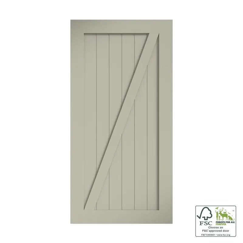42 in. x 96 in. Z-Shape Solid Core White Primed Interior Barn Door SlabNo Bore / Triple coat white primer / 42 x 96