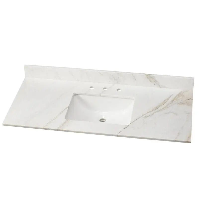 49 in. W Marble Vanity Top in Arabescato Venato50 / Vanilla Sky