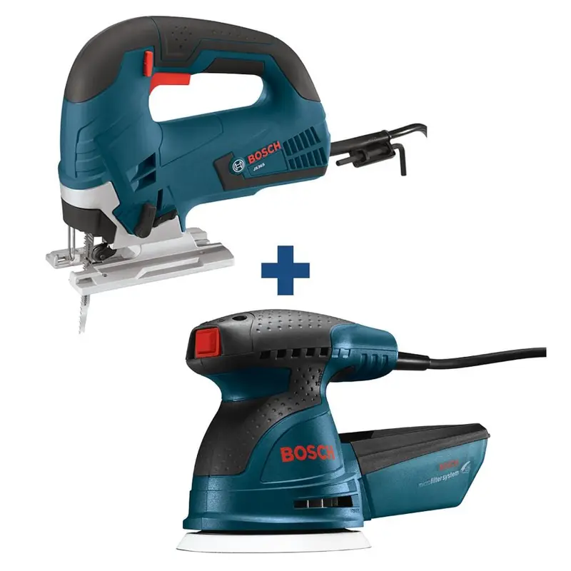6.5 Amp Corded Variable Speed Jig Saw Kit with Bonus 2.5 Amp Corded Random Orbital Sander/Polisher Kit and Case