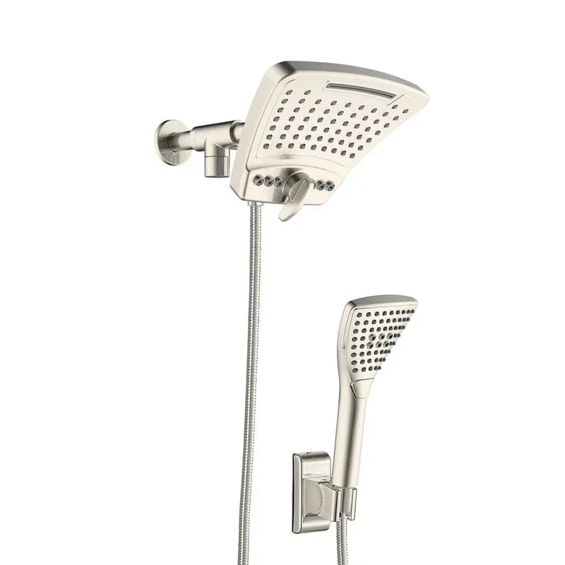 6-spray 8 in. High Pressure Dual Shower Head and Handheld Shower Head with Body spray in Brushed-Nickel