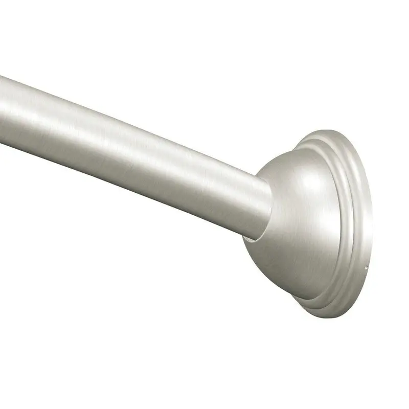 60 in. Curved Shower Rod with Pivoting Flanges in Brushed NickelBrushed Nickel / 2.39