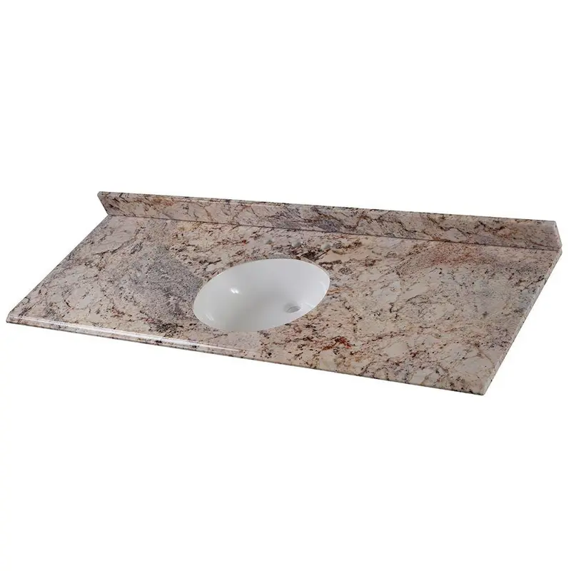 61 in. W x 22 in. D Stone Effects Single Sink Vanity Top in Rustic Gold with White Sink58.10 / Cold Fusion