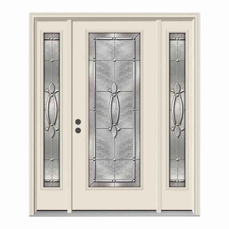 66 in. x 80 in. Full Lite Blakely Primed Steel Prehung Right-Hand Inswing Front Door with SidelitesPrimed / 66 x 80 / Right-Hand/Inswing