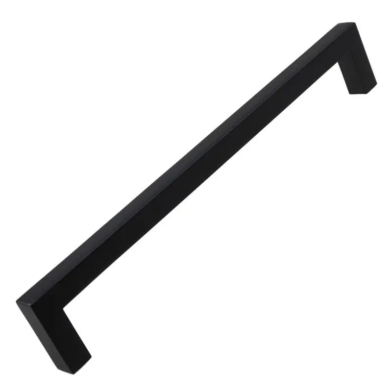 7-9/16 in. Matte Black Solid Square Slim Cabinet Drawer Bar Pulls (10-Pack)2.3 oz / package