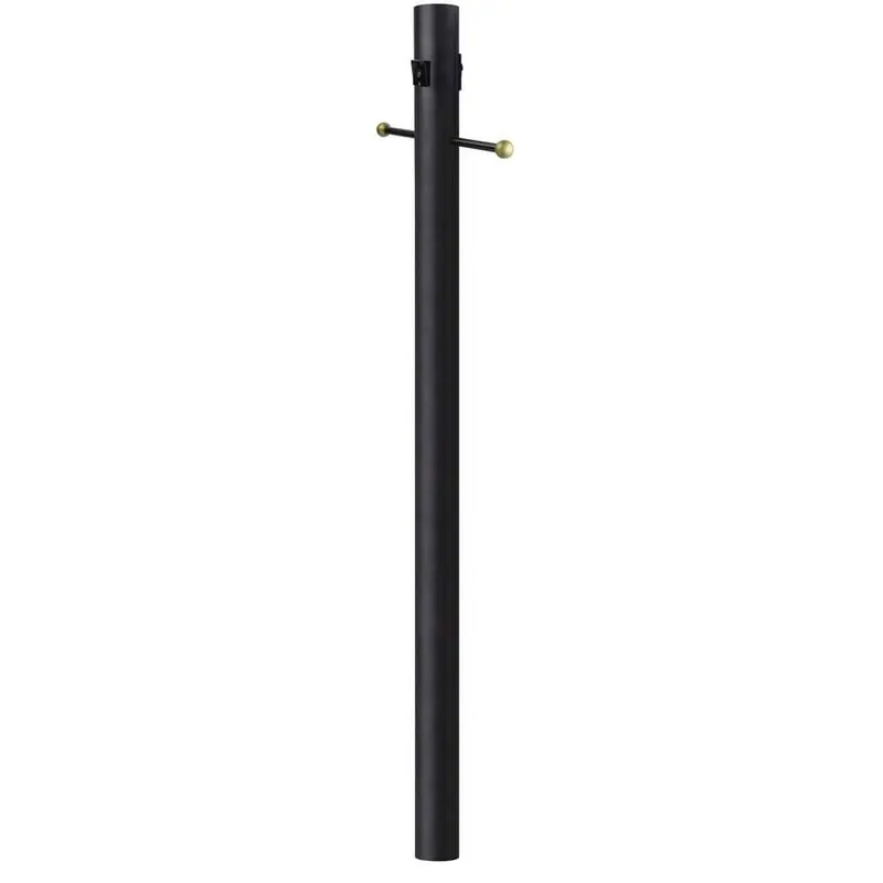 8 ft. Black Outdoor Lamp Post Traditional In Ground Light Pole with Cross Arm Grounded Convenience Outlet8 / each