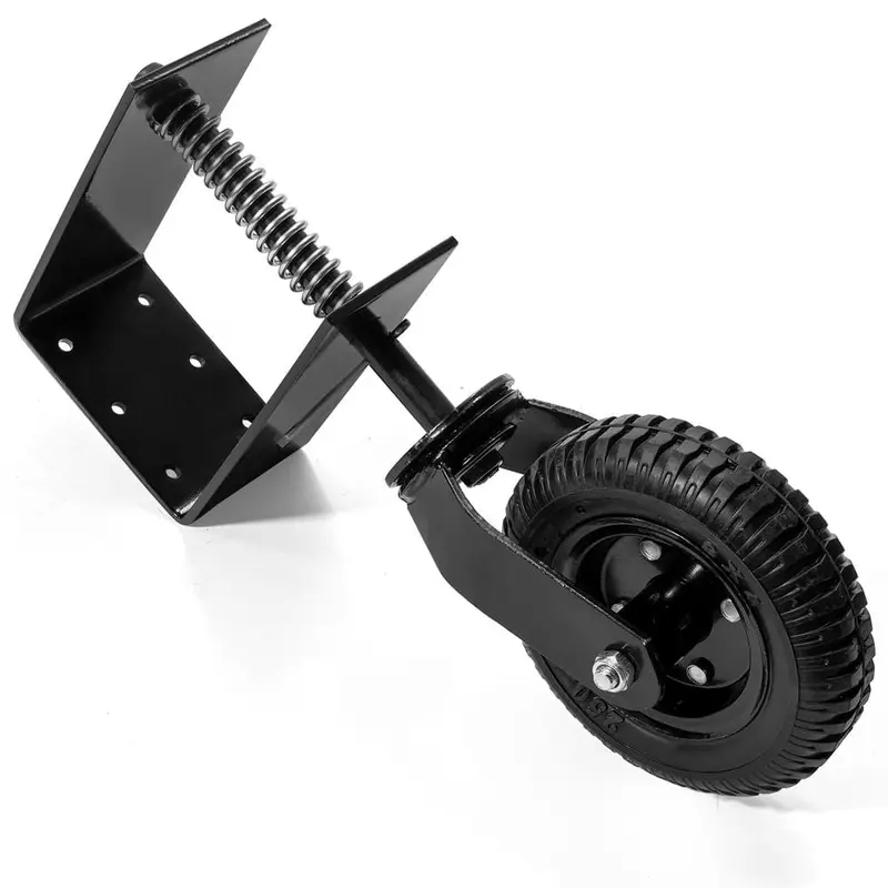 8 in. Black Heavy-Duty Spring-Loaded Gate Caster with Adjustable Bracket and 200 lbs. Load Rating14.5 / each