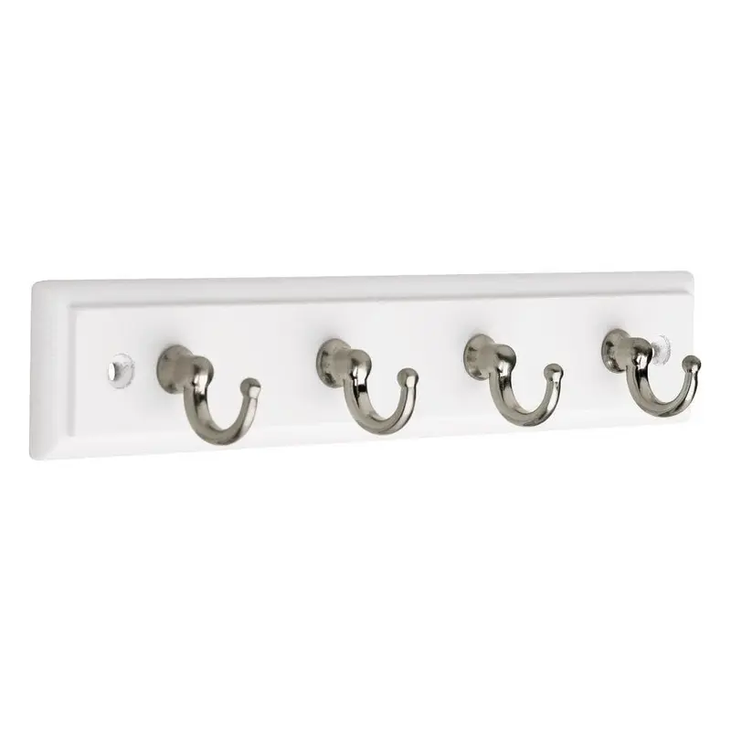 9 in. White and Satin Nickel Key RackBlack / Satin Nickel / .19 / 5
