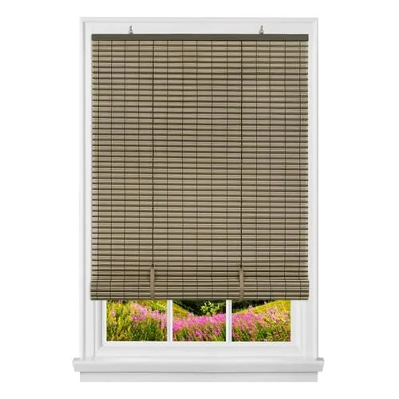 Achim Cordless Veranda 0.25-in Slat Width 30-in x 72-in Cordless Brown Vinyl Room Darkening Horizontal BlindsBrown