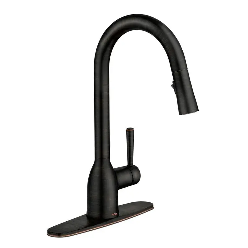 Adler Single-Handle Pull-Down Sprayer Kitchen Faucet with Power Clean and Reflex in Mediterranean Bronze6.4 / No Sensor