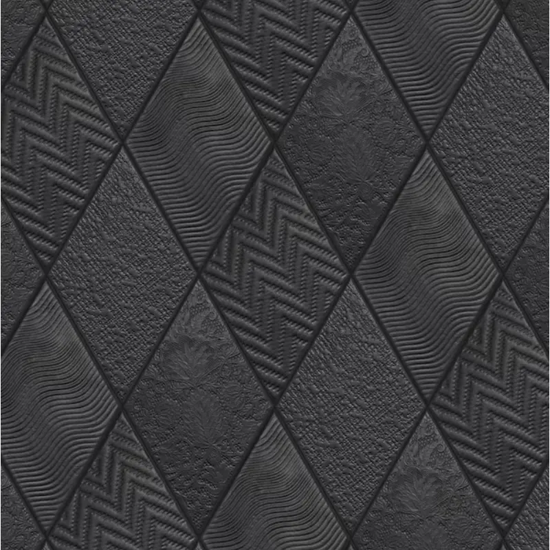 Affinity Tile Rhombus Black 6-in x 12-in Satin Porcelain Patterned Floor and Wall Tile11.40 sq.ft/carton