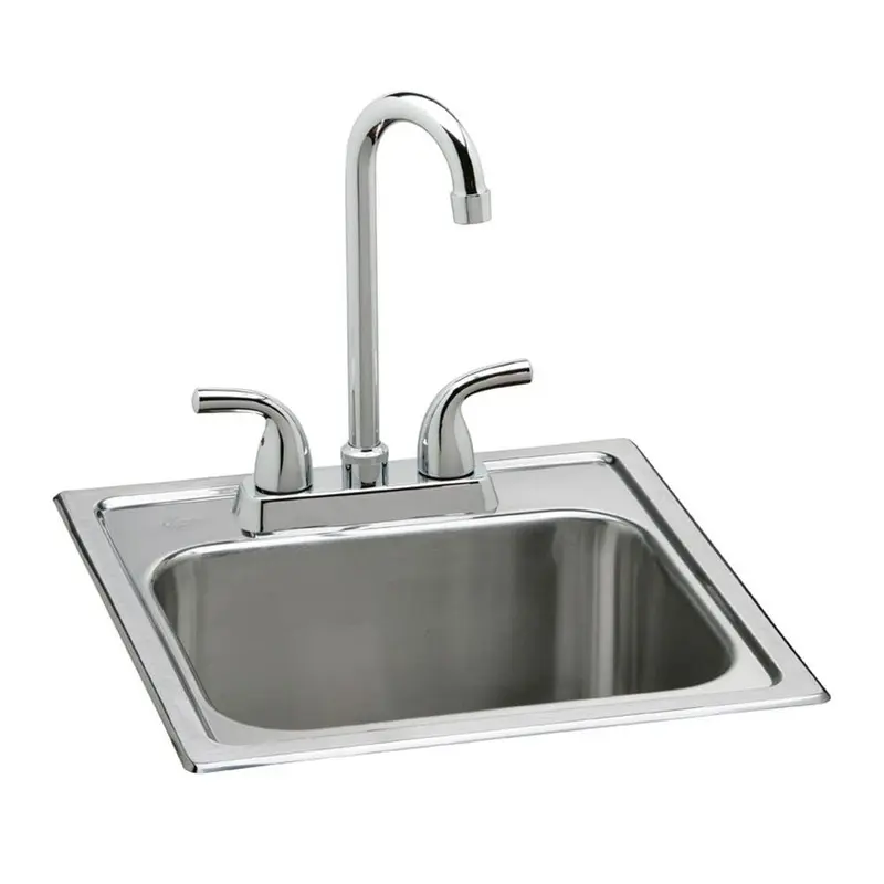All-in-One Drop-in Stainless Steel 15 in. 2-Hole Single Bowl Bar Sink9 / each