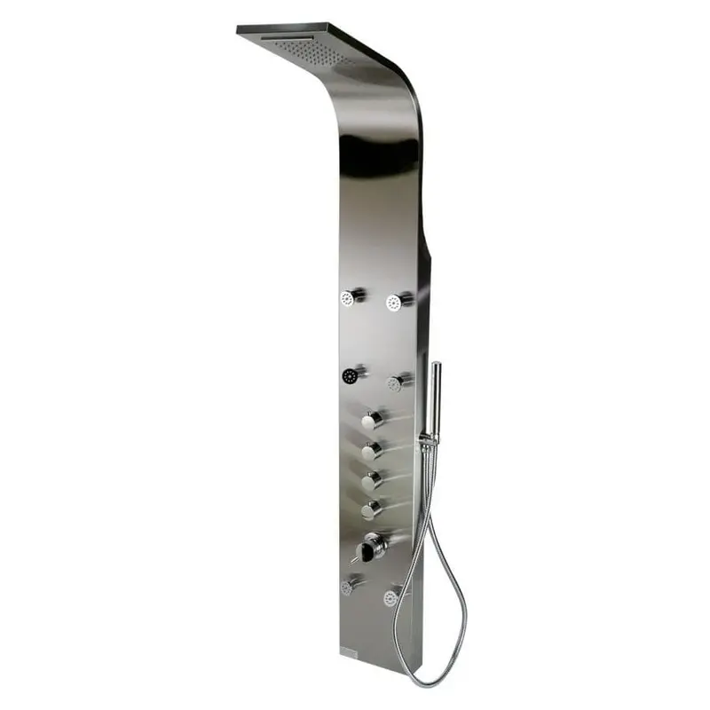 ALFI brand Brushed Stainless Steel 6-Spray Shower Panel System