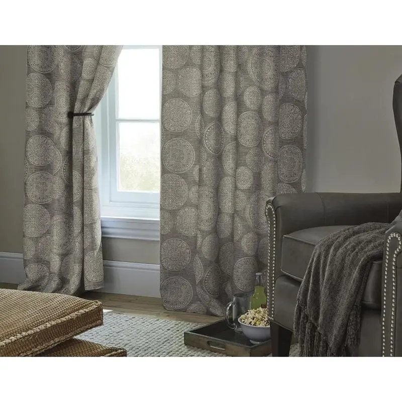 allen   roth Marina 84-in Flax Polyester Room Darkening Thermal Lined Single Curtain PanelIndigo