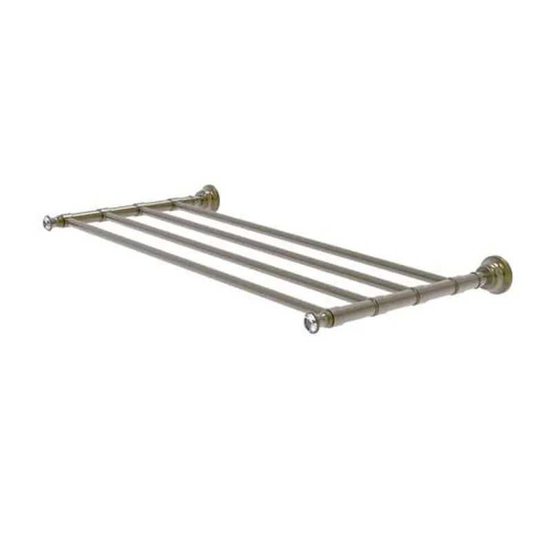 Allied Brass Carolina Crystal Collection 24-in Towel Shelf in Antique Brass