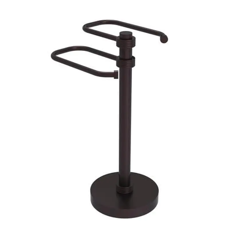 Allied Brass Free Standing Two Arm Guest Towel Holder in Antique Bronze