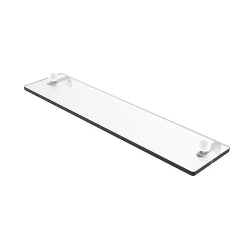 Allied Brass Prestige Regal Matte White 1-Tier Brass Wall Mount Bathroom Shelf