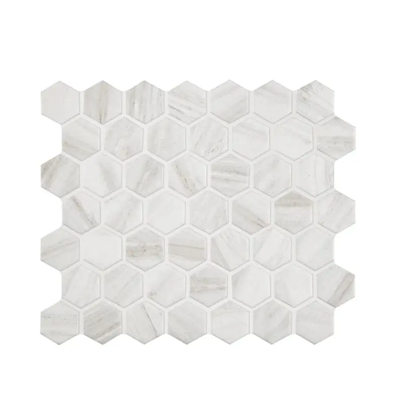 American Olean Newcastle Marble White 10-in x 11-in Matte Ceramic Hexagon Marble Look Floor and Wall Tile (0.81-sq. ft/ Piece)