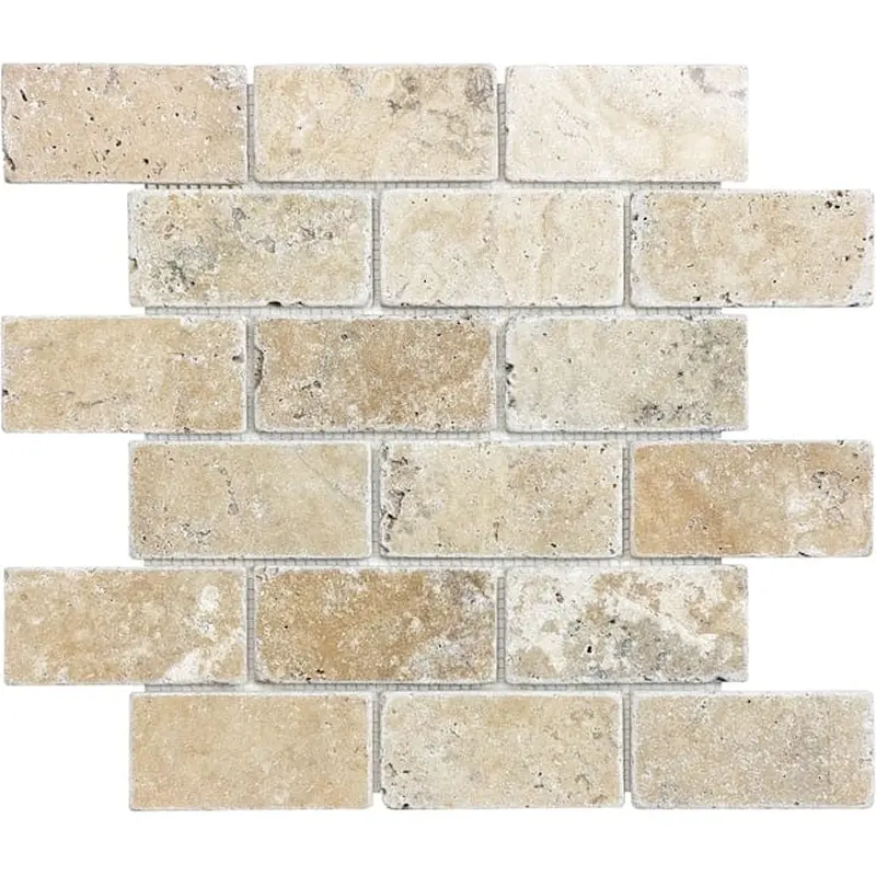 Anatolia Picasso 12-in x 12-in Tumbled Natural Stone Travertine Linear Brick Look Wall Tile (10-sq. ft/ Carton)10 sq.ft./carton
