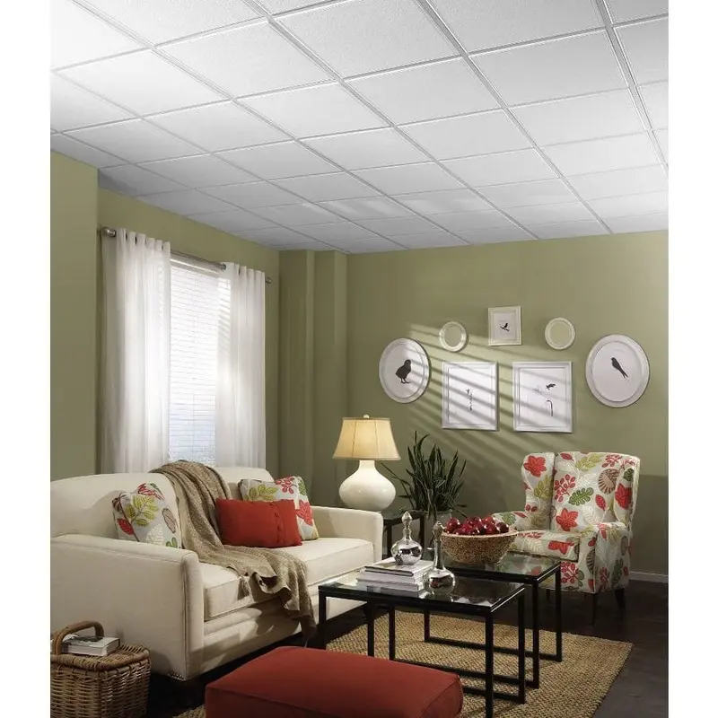 Armstrong Ceilings 24-in x 24-in Fluted 6-Pack White Patterned 15/16-in Drop Acoustic Panel Ceiling Tilessq/ft