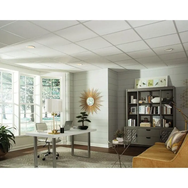 Armstrong Ceilings 24-in x 24-in Sahara 16-Pack White Smooth 15/16-in Drop Acoustic Panel Ceiling Tilessq/ft