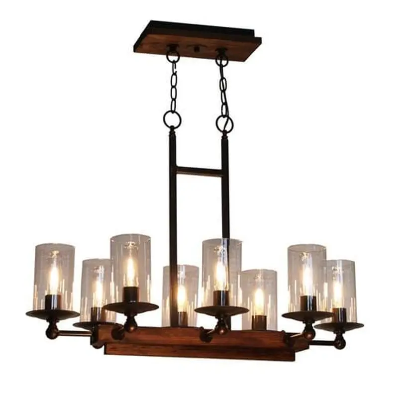 ARTCRAFT Legno Rustico Brunito Bronze Traditional Linear Kitchen Island Light