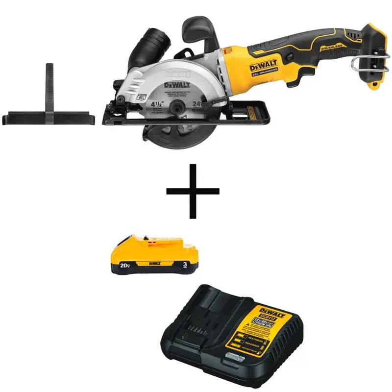 ATOMIC 20-Volt MAX Cordless 4-1/2 in. Circular Saw (Tool-Only) with Bonus Li-ion Battery Pack 3.0Ah and charger7.4 / bundle