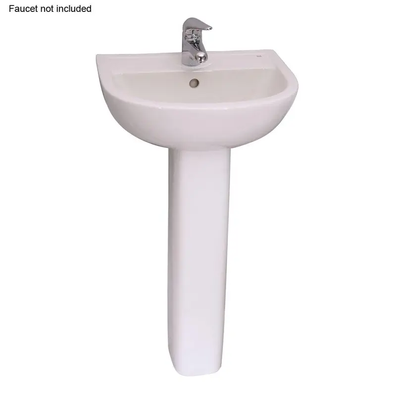 Barclay Products Compact 450 18 in. Pedestal Combo Bathroom Sink with 1 Faucet Hole in WhiteWhite / 55