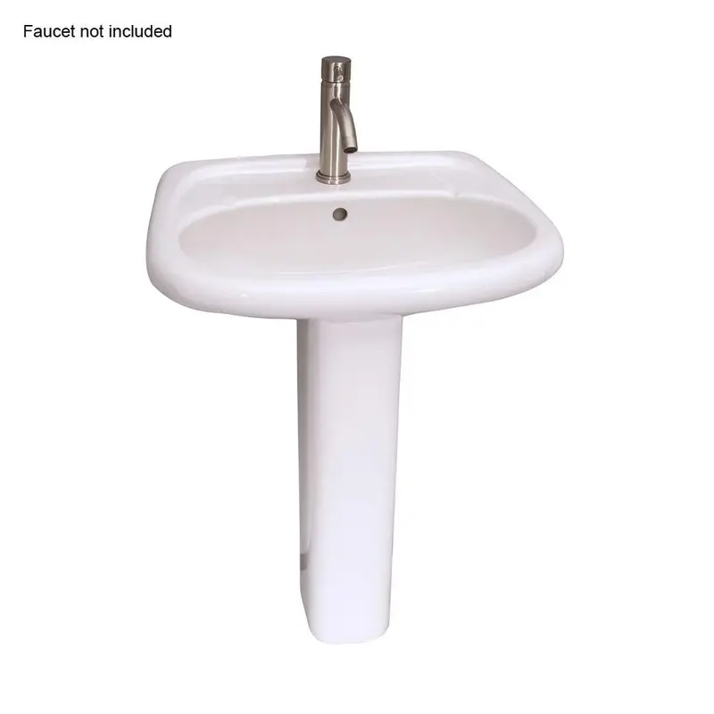 Barclay Products Flora 24 in. Pedestal Combo Bathroom Sink with 1 Faucet Hole in WhiteWhite / 58