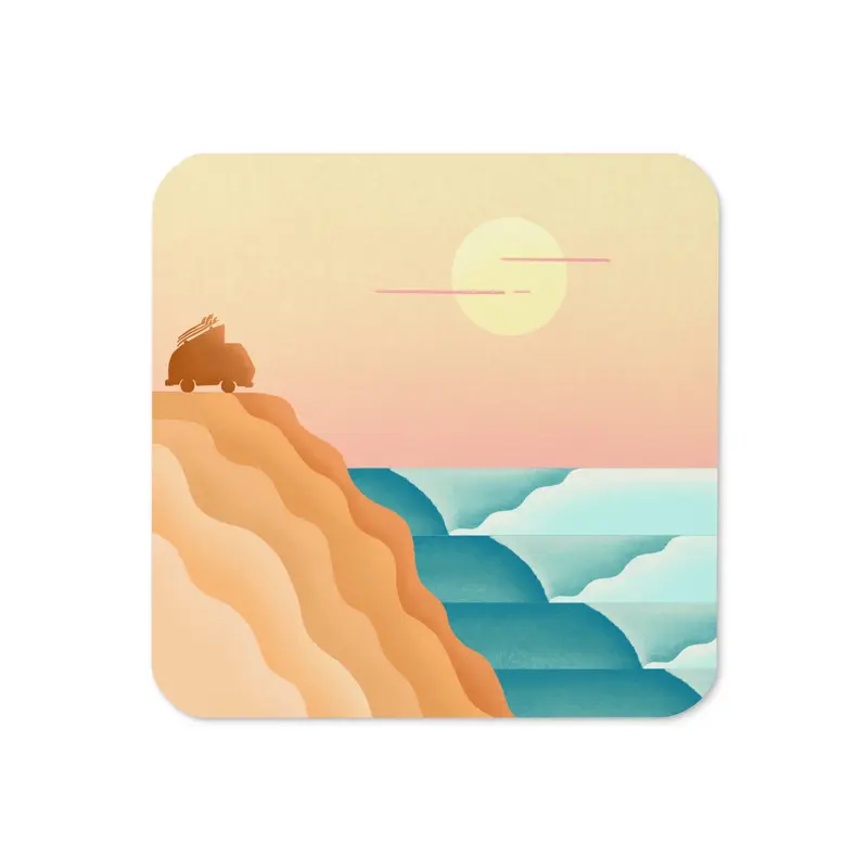 Baja Surf Cork-Back Coaster