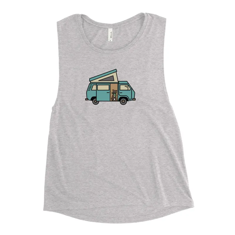 Dog in Van Women's Muscle Tank TopBlack (Heather) / S