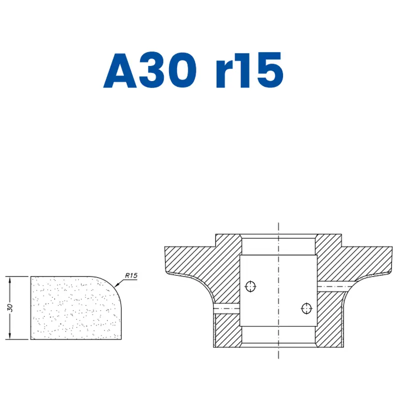 A30 r15 (30mm Half Bullnose - Line 60 (Bore 35))EHS Kit (All materials high speed) / Breaker