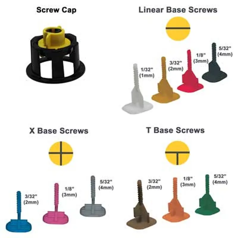EZ Click Leveling Cap-50pcs Next-Generation Screw-based Tile Leveling SystemScrew Cap