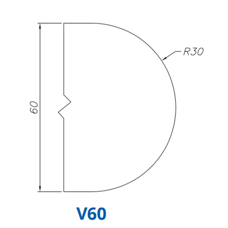 V60(60mm Full Bullnose - Router Bits)Standard Full Kit (BITS) / Breaker