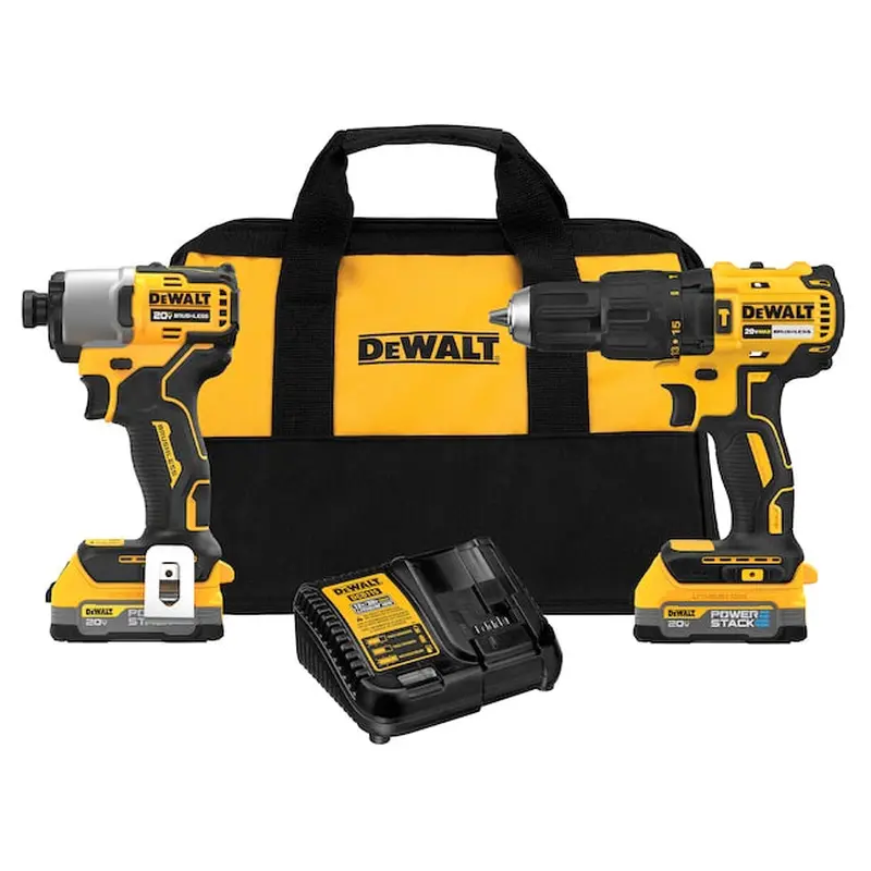 Dewalt 20V Max Hammer Drill/Driver & Impact Driver Combo Kit with Powerstack Compact Batteries