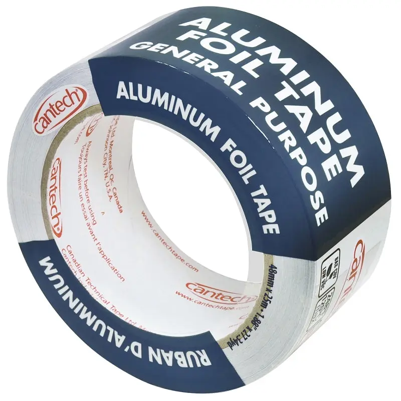 Cantech 390-25 Foil Tape, 27.34 yd L, 1.88 in W, Silver