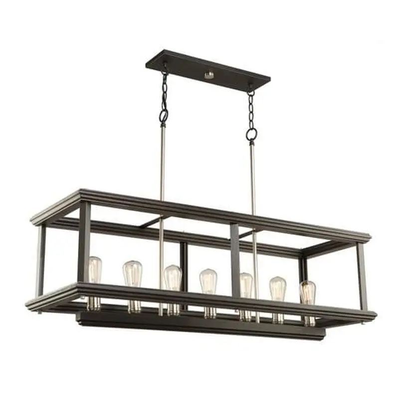 ARTCRAFT Sandalwood Brushed Nickel Transitional Linear Kitchen Island Light