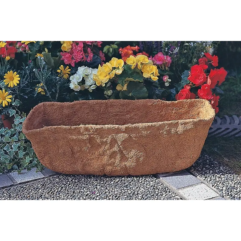 Landscapers Select T51550-3L Planter Liner, 24 in W, 9 in H, Rectangular, Natural Coconut, Brown