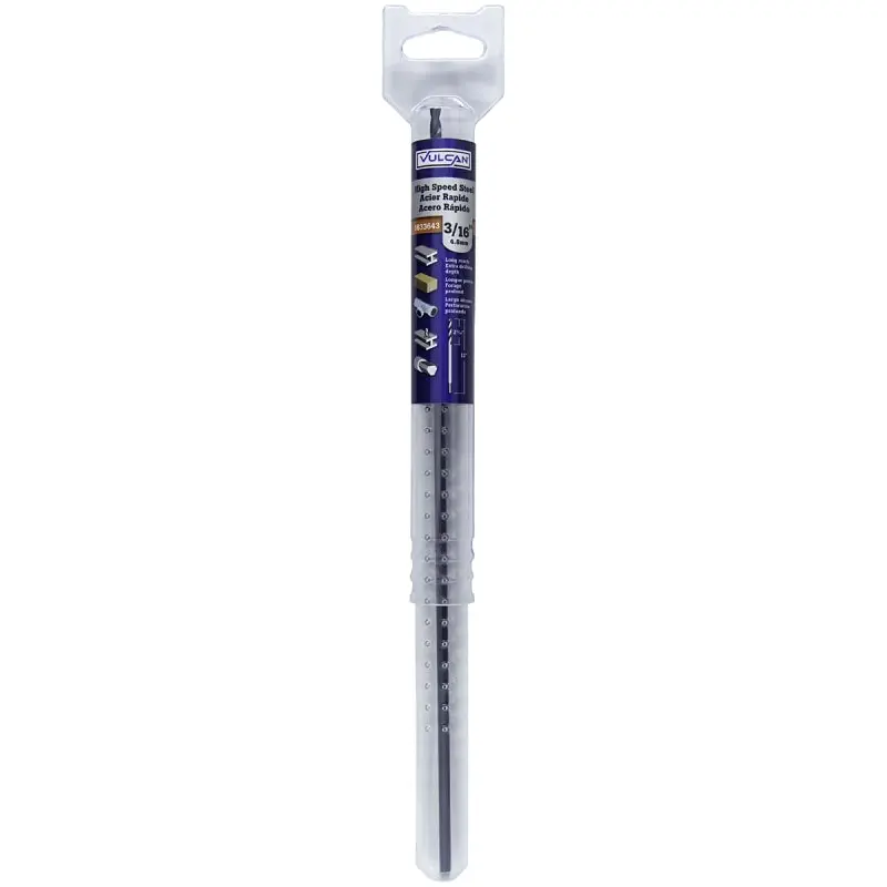 Vulcan Drill Bit, 3/16 in Dia, 12 in OAL, Twist Flute, Flat Shank