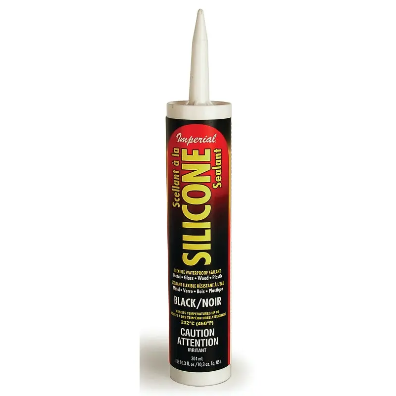 Imperial KK0202 Silicone Sealant, Paste, Black, 10.3 oz Cartridge