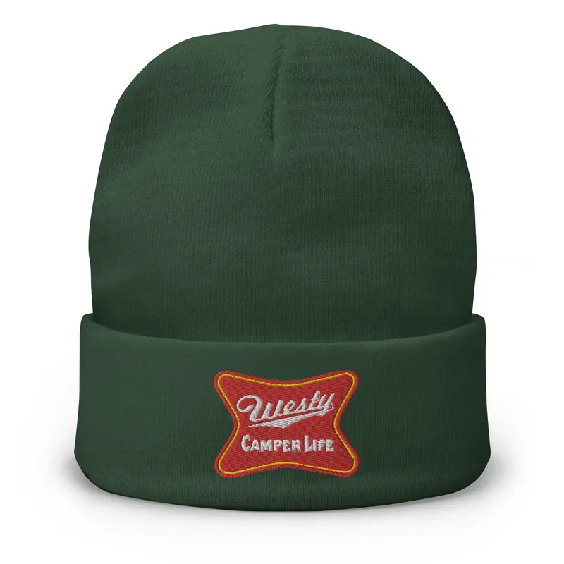 Westy Camper Life Embroidered BeanieBlack