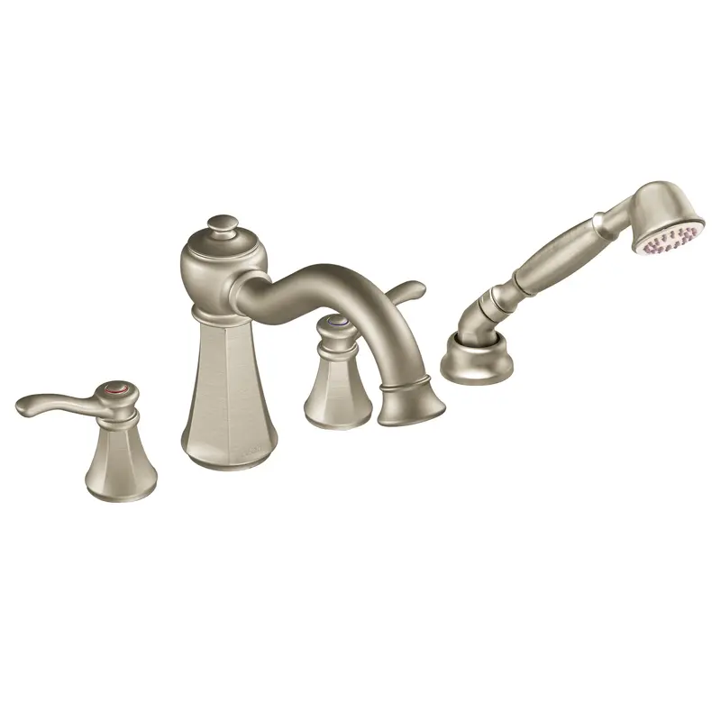 Vestige Chrome two-handle high arc roman tub faucet includes hand showerChrome