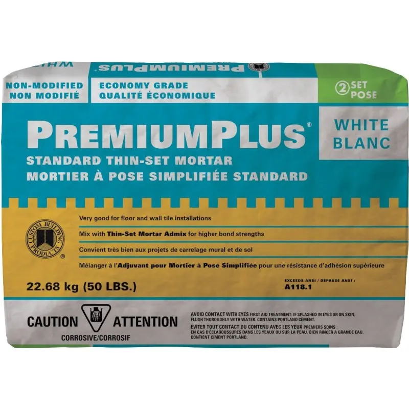 Custom CPTSW50 Thin-Set Mortar, White, Powder, 50 lb, Bag