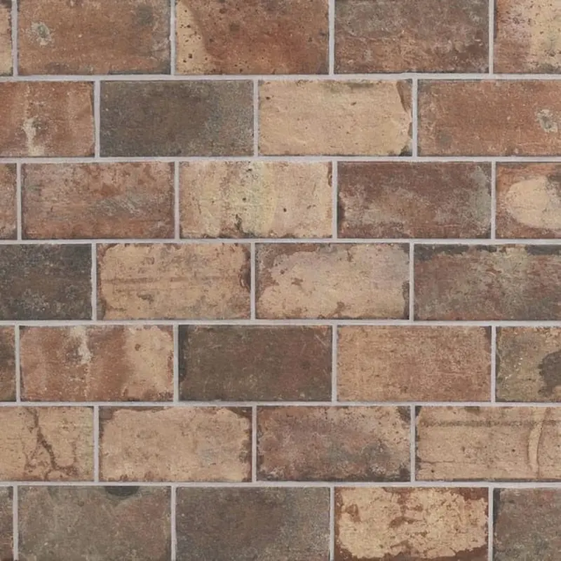allen   roth Broadmeadow Brick 4-in x 8-in Glazed Porcelain Brick Look Floor and Wall Tile (0.21-sq. ft/ Piece)