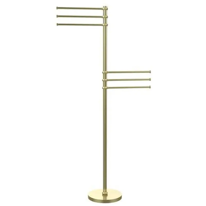 Allied Brass Satin Brass Freestanding Towel Rack