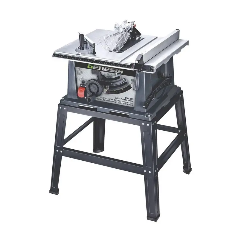 15 Amp 10 in. Table Saw with Self-Aligning Rip Fence, Sliding Miter Gauge, 40T Blade and Heavy-Duty Metal Stand