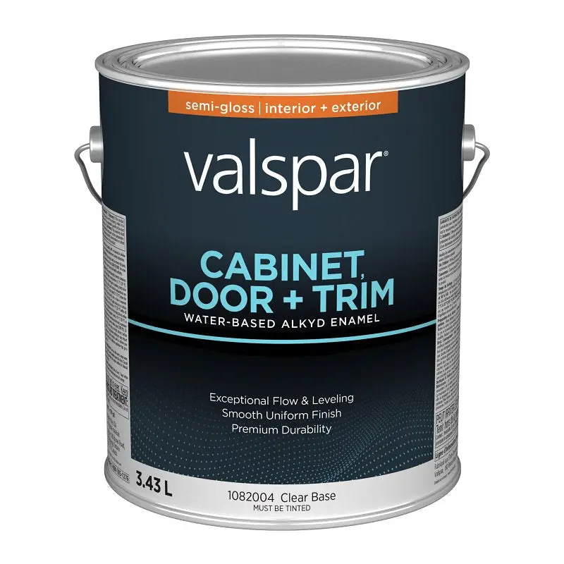 Valspar 029.1082004.007 Cabinet Door and Trim Oil Enriched Enamel, Water, Semi-Gloss, Clear, 1 gal