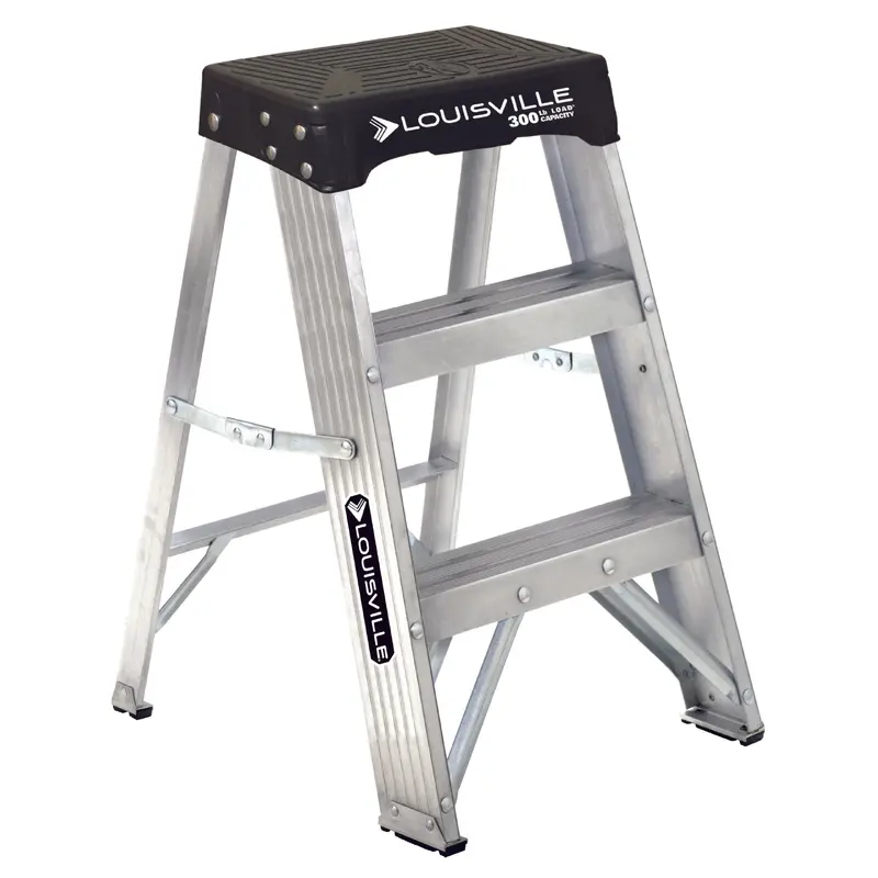LOUISVILLE LADDER 2-FOOT ALUMINUM STEP STOOL