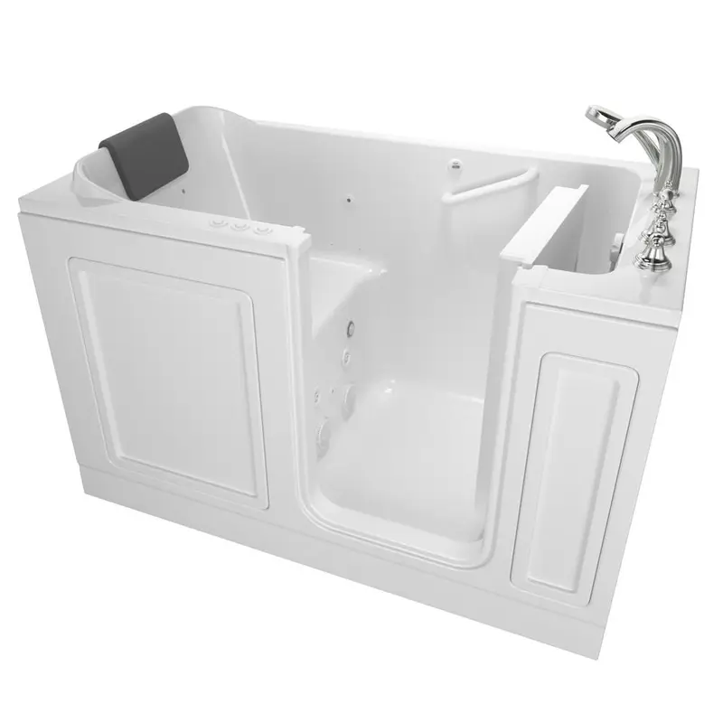 Acrylic Luxury 60 in. Right Hand Walk-In Whirlpool and Air Bathtub in WhiteLinen / Left Hand / Left